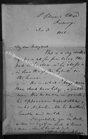 COPY NEGS LETTER FATHERS COMMEMORATING 50TH PENNY POST 2 7 1890